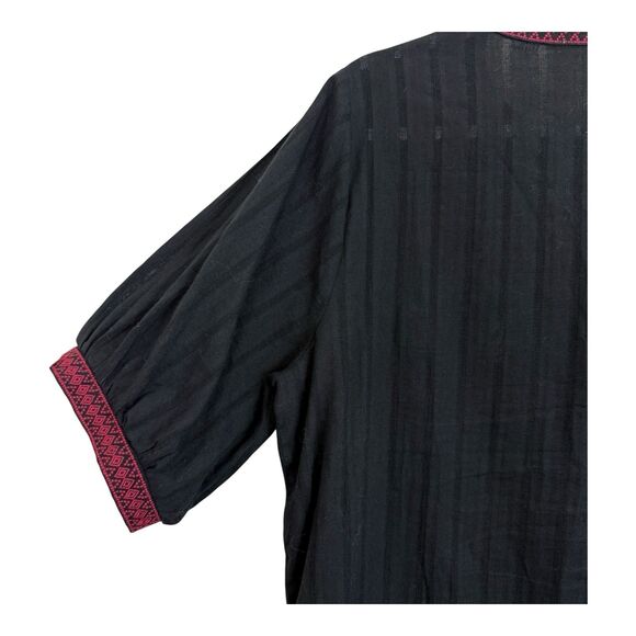 Savanna Jane Embroidered Top Size Medium Beaded Flowers Short Sleeve Cotton - Picture 8 of 12